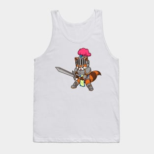 In Armor with Long Sword - Red Panda Tank Top